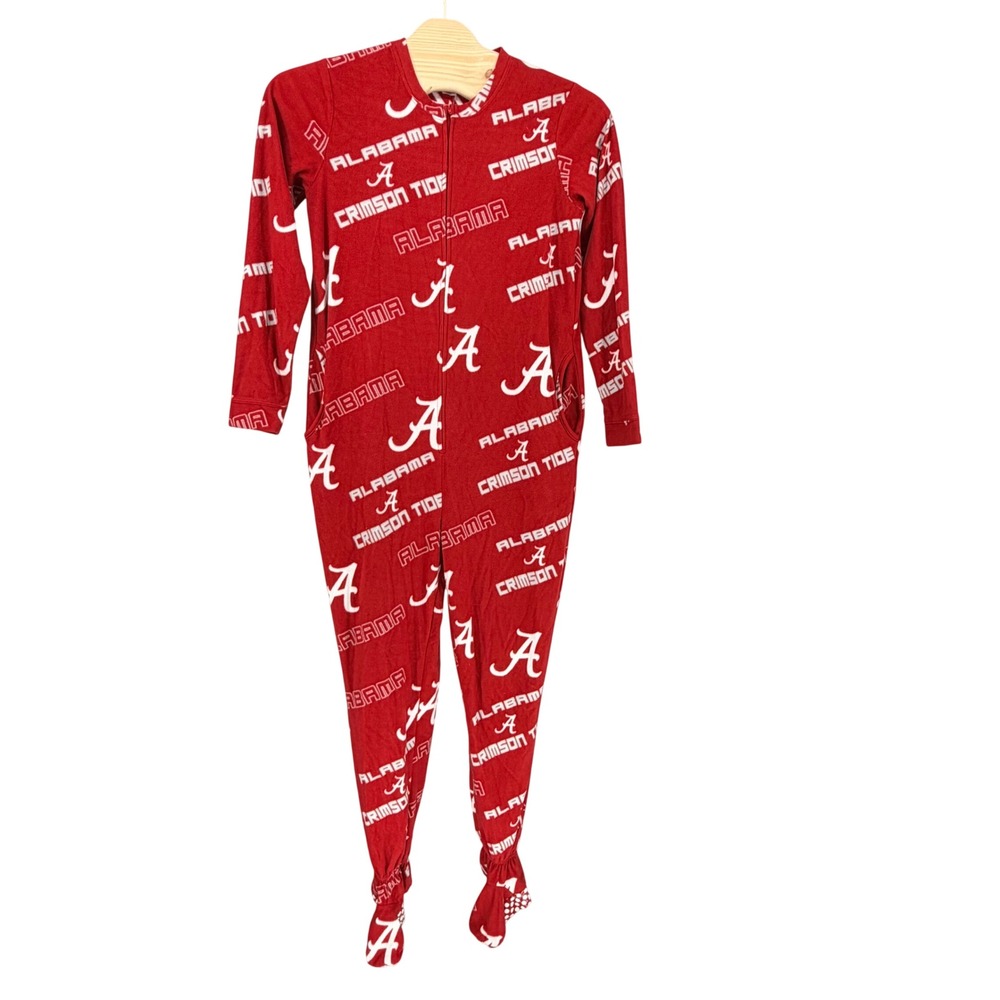 Concepts Sport Alabama Crimson Tide Pajamas M Red Footed Fleece Zip Loungewear